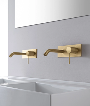 40MM - Wall-mounted stainless steel washbasin mixer with plate by Rubinetterie Treemme - view 3